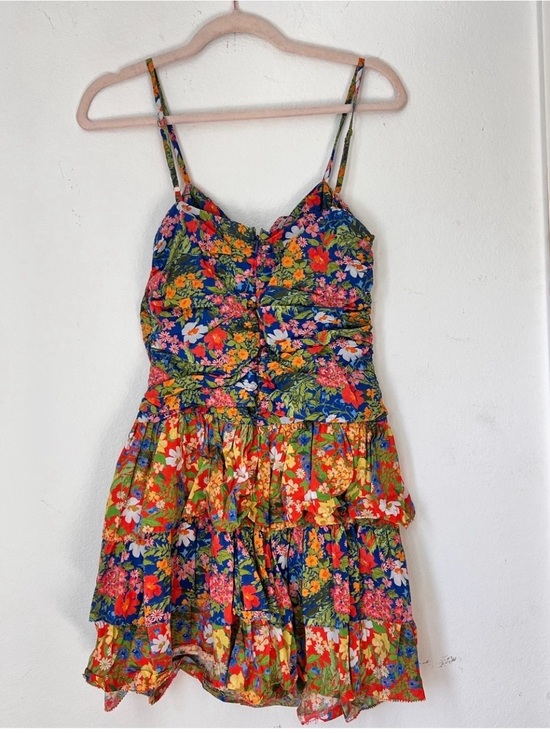 Cara Cara Dresses & Skirts - Cara Cara Santorini Ruffle Floral Spaghetti Strap Mini Dress